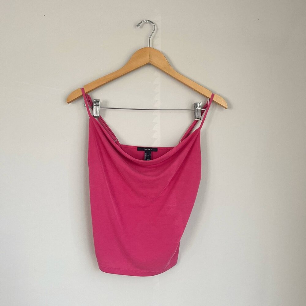 Forever 21 Pink Cowl Neck Tank Top Size Small
